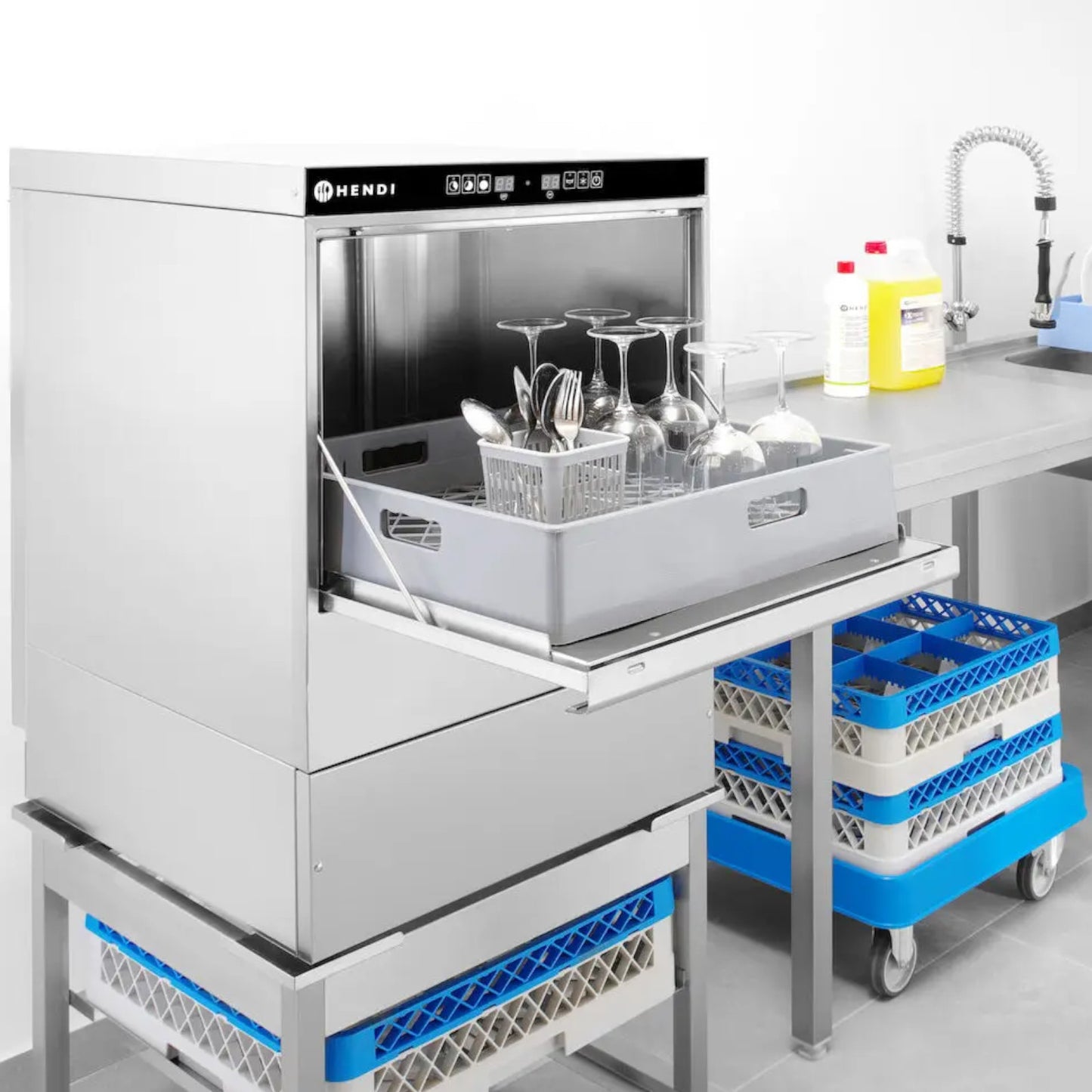 Hendi Bar glass dishwasher + dispenser + pump basket 40x40cm 230V 3 PROGRAMS – image 4