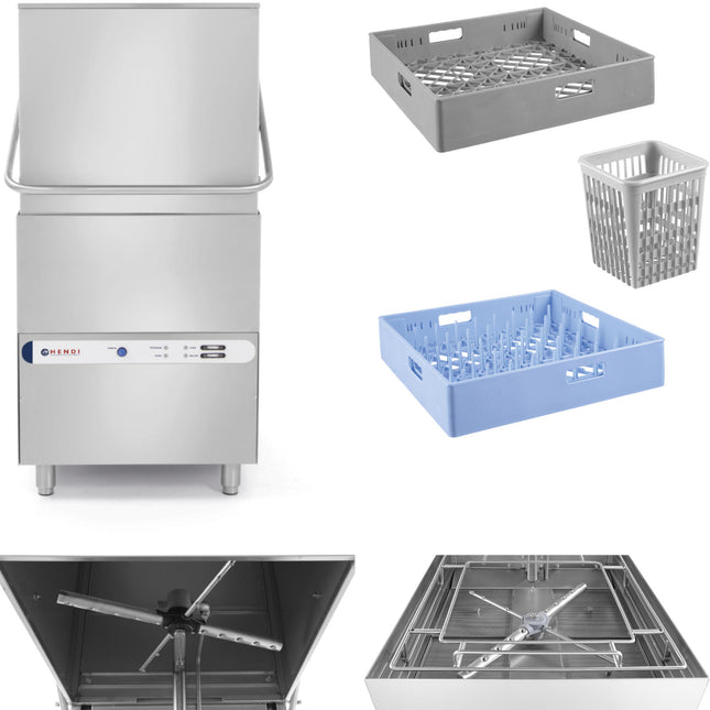 Hendi hood dishwasher fast and cost-effective 50x50cm 400V basket