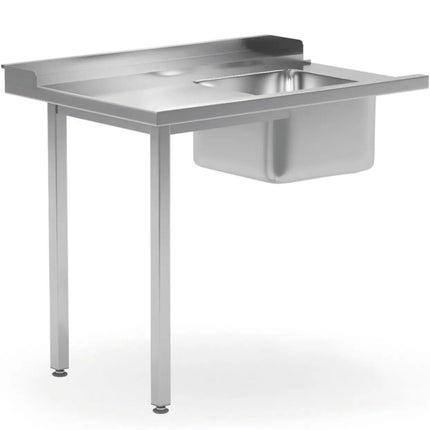 Hendi Dishwasher loading table with sink 1200 x 700 x 850 mm - LEFT