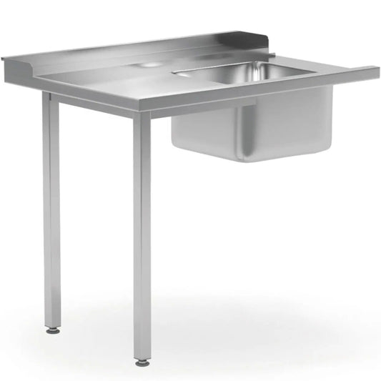 Hendi Dishwasher loading table with sink 1200 x 700 x 850 mm - LEFT
