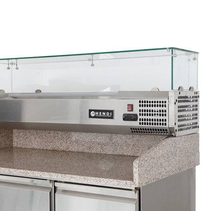 Refrigeration table for pizza with radiator top granite countertop width 140cm - Hendi 232033