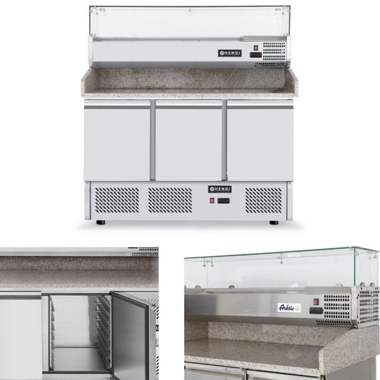 Hendi Refrigeration table for pizza with radiator top granite countertop width 140cm