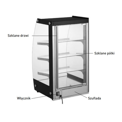 Hendi Neutral self-service display cabinet for presenting and serving food, LED, width 415mm – image 6