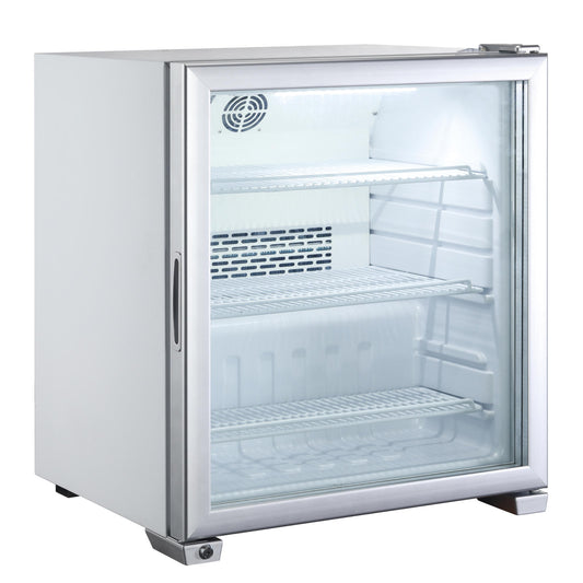 ARKTIC Freezer display cabinet, glass door, 3 shelves, up to -18C, LED 90L