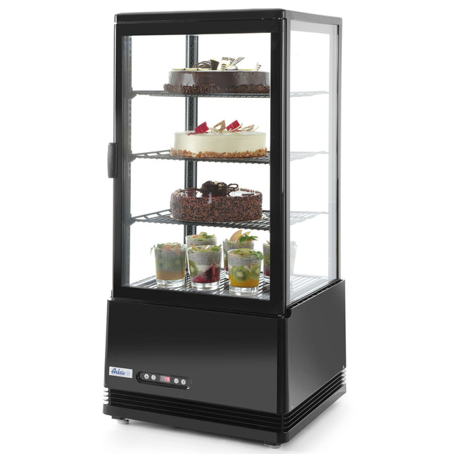 Refrigerated Windows glazed adjustable 78L 3 shelves black ARTIC Hendi 233658