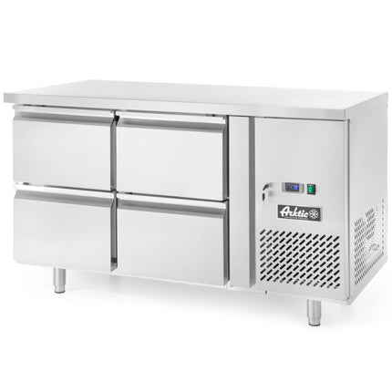 ARKTIC Refrigeration table with 4 drawers and side unit stainless Profi Line 280 l – image 2