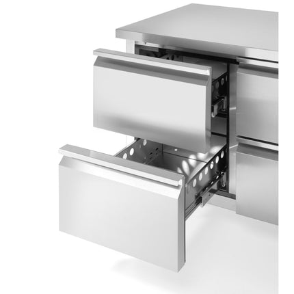 ARKTIC Refrigeration table with 4 drawers and side unit stainless Profi Line 280 l – image 6