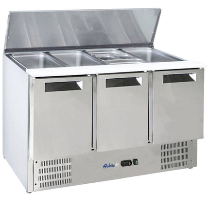 ARKTIC 3-door salad table with tilt cover for 4x GN1/1 368 l
