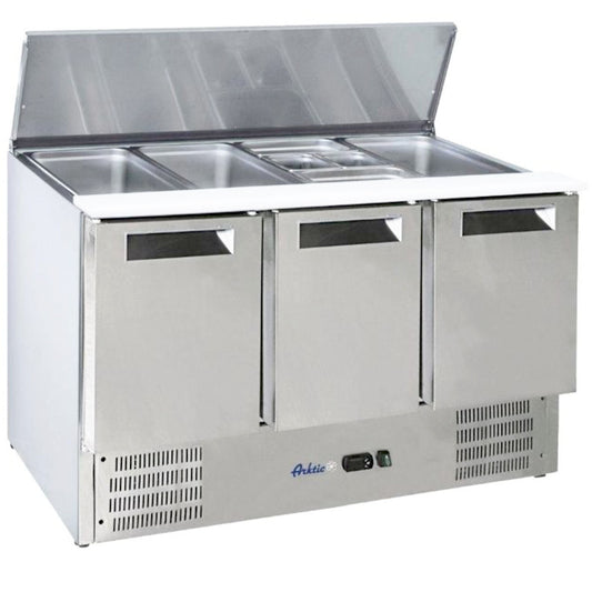 ARKTIC 3-door salad table with tilt cover for 4x GN1/1 368 l