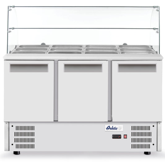 ARKTIC 3-door salad table with glass overlay at 4x GN1/1 368 l