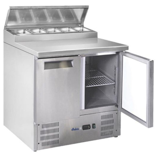 Hendi 2-door salad table with top-up