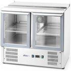 ARKTIC 2 door glazed salad table with lid on 2x GN1/1 3x GN1/6 247 l