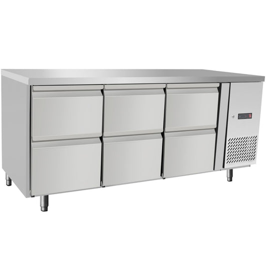 ARKTIC Catering cooling table with 6 drawers 204 l 400 W 1795x700x840 mm