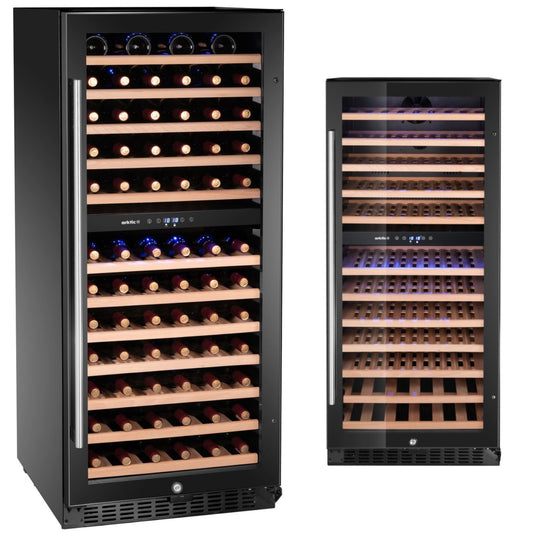 ARKTIC 2-zone wine cooler refrigerator for 124 bottles, 265 l, 570x595x1400 mm