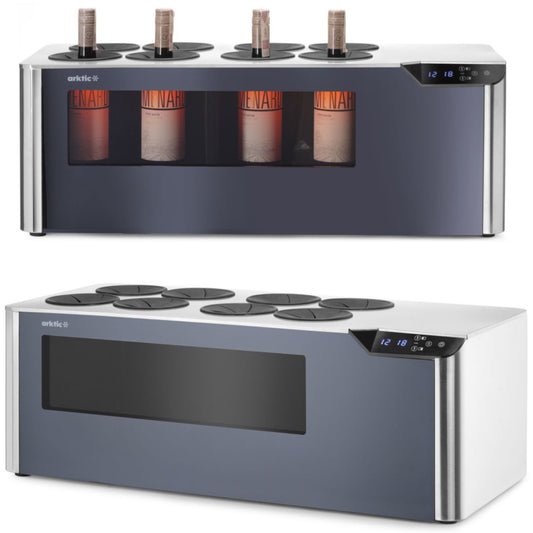 ARKTIC Two-zone adjustable wine cooler for 8 bottles, LED 60 W