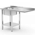 Hendi Catering sink with shelf, top for dishwasher and fridge, 120 x 70 x 85 cm - LEFT