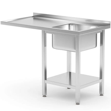 Hendi Catering sink with shelf, top for dishwasher and refrigerator, 120 x 70 x 85 cm - RIGHT