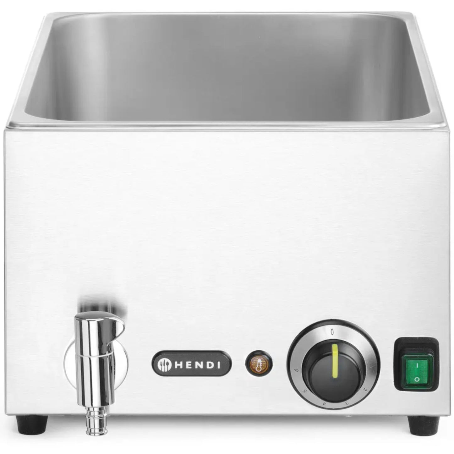 Hendi Bain-marie food warmer with tap 3x GN 1/3 100 mm with lids 1000 W – image 3