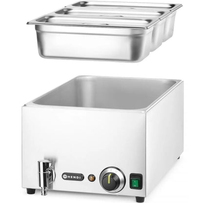 Hendi Bain-marie food warmer with tap 3x GN 1/3 100 mm with lids 1000 W – image 4