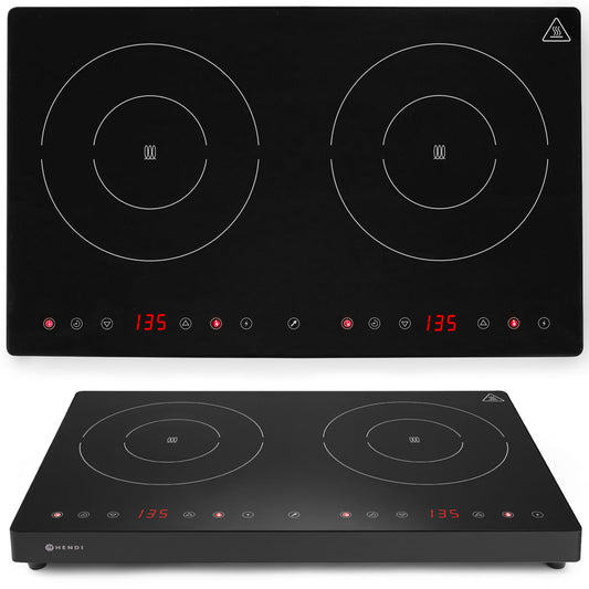 Hendi Inductive stove with touch panel 2 heating fields Black Line wd. 22 cm 3500 W