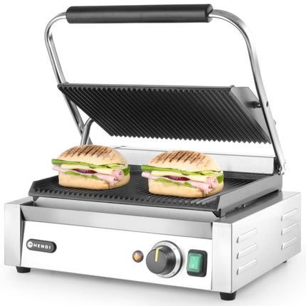 Contact Contact grill PANINI ruffled 2200W - Hendi 263655