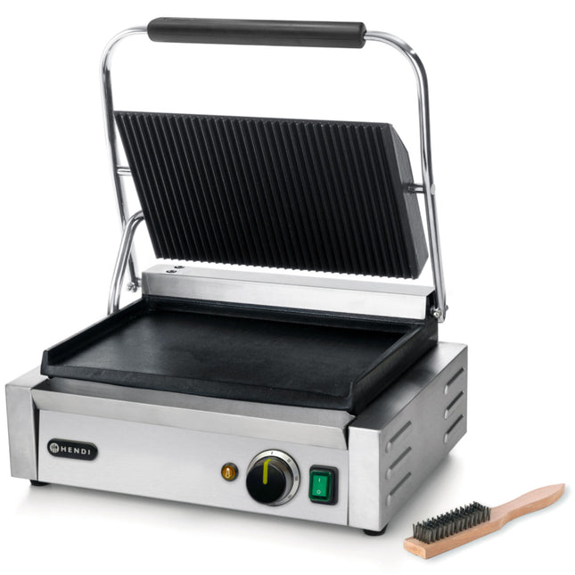 Hendi Contact barbecue PANINI mountain rifled down smooth 2200W