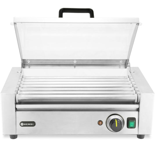 Hendi Roller warmer for hot dogs with cover, 7 rolls, 45 cm, 620 W