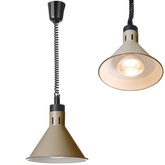 Hendi Pendant conical food warming lamp. 275 mm 250 W - beige
