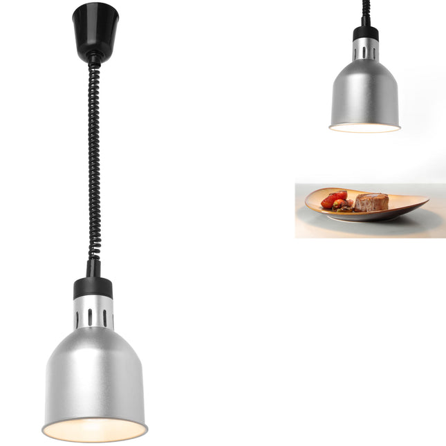 Hendi Food heating lamp - hanging cylindrical cone silver 250W