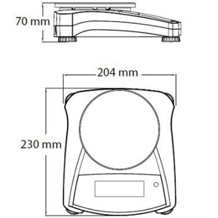 OHAUS Technical weight of the table is exact compact NAVIGTOR NV 220g / 0.01g – image 6