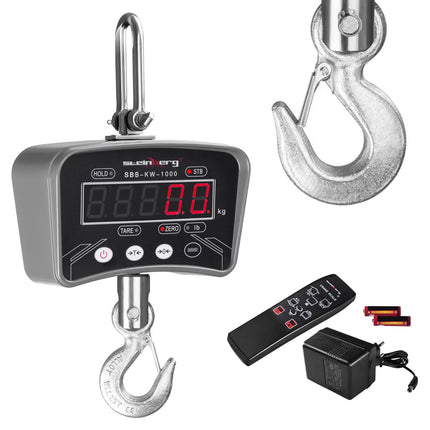 Piekaramie āķa svari ar LED tālvadības pulti līdz 1 tonnai / 0,2 kg 