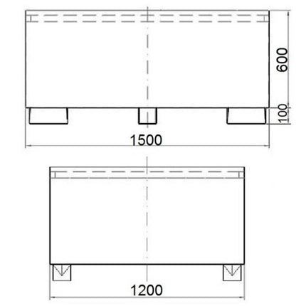 MEVA IBC Pallet Polarized tub MAUZER 1000L - galvanized – image 2