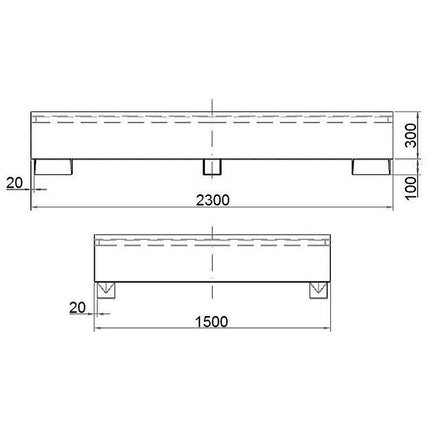 MEVA IBC tank tub for MAUZER 2 x 1000L pallet container - galvanized – image 2