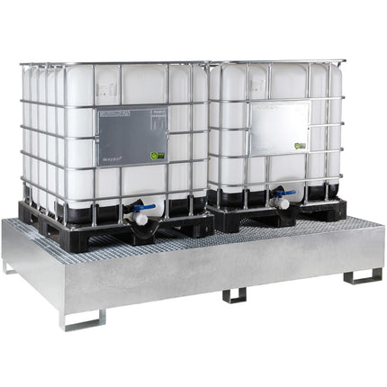 Karstā vanna IBC tvertnes palešu konteineram MAUZER 2 x 1000L - cinkota 