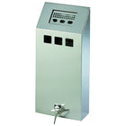 Wall ashtray with removable key-closed container, 1.5L stainless steel