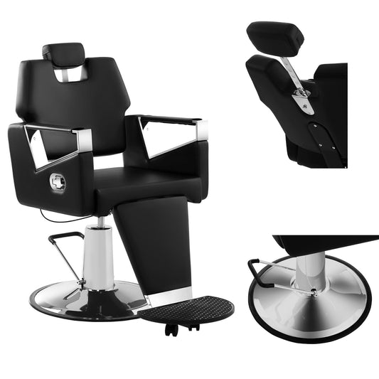 Professional Barber hairdressing chair with rotating footrest TURIN Physa black
