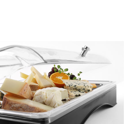 Tray with GN1/1 cooling cartridge and RollTop cover - Hendi 424186