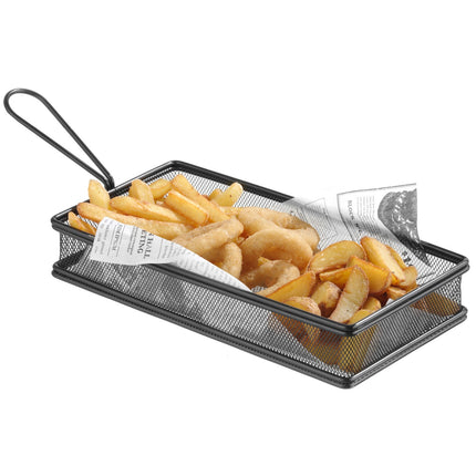 Hendi Basket for serving fried snacks with handle black 255x153x45 mm – image 4