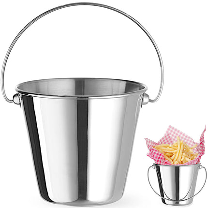 Hendi Mini bucket with a handle for serving snacks, steel diameter. 130x110mm