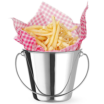 Hendi Mini bucket with a handle for serving snacks, steel diameter. 130x110mm – image 4