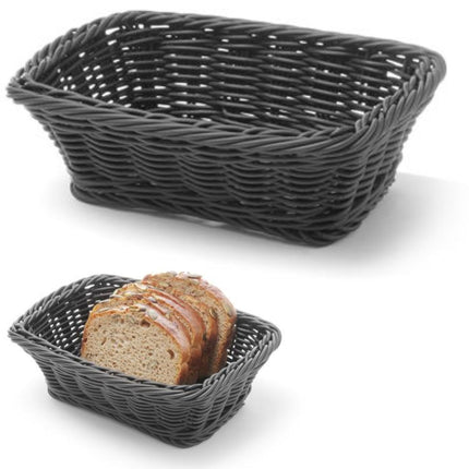Hendi Rectangular bread basket polypropylene black 190x130x60 mm