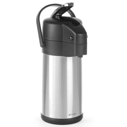 Thermos catering steel with hot drinks pump 3L - Hendi 445877
