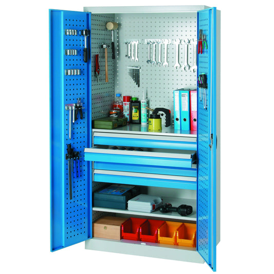 MEVA Workshop closet welded with tool drawers 95x60x195cm