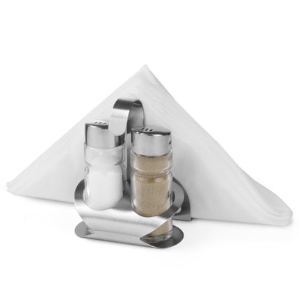 Spice set with stainless steel napkin salt and pepper - Hendi 465318