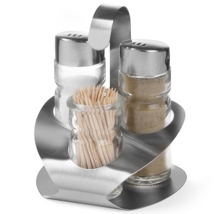 Set for stainless steel spices salt pepper toothpicks - Hendi 465325