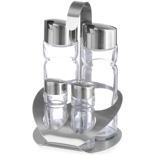 Set for spices made of stainless steel salt pepper olive wine vinegar - Hendi 465356