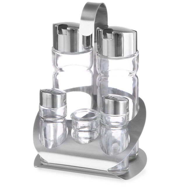 Set for spices made of stainless steel salt pepper olive wine vinegar toothpicks - Hendi 465363