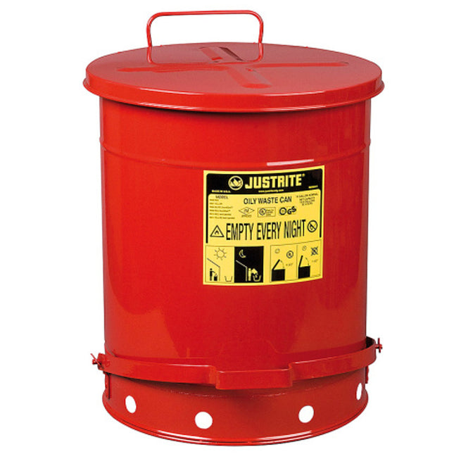 JUSTRITE Fire-retardant waste basket and oiled clean rags - FM/ UL FM / UL FM / PT 52L