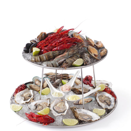 Paters of steel display bowls with seafood base - Hendi 480519