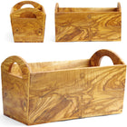 Hendi Olive wood container for serving bread cutlery